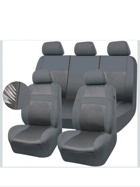 CAR PASS Seat Cover Full Set 3D Air Mesh Car Seat Cover Universal Fit Gray